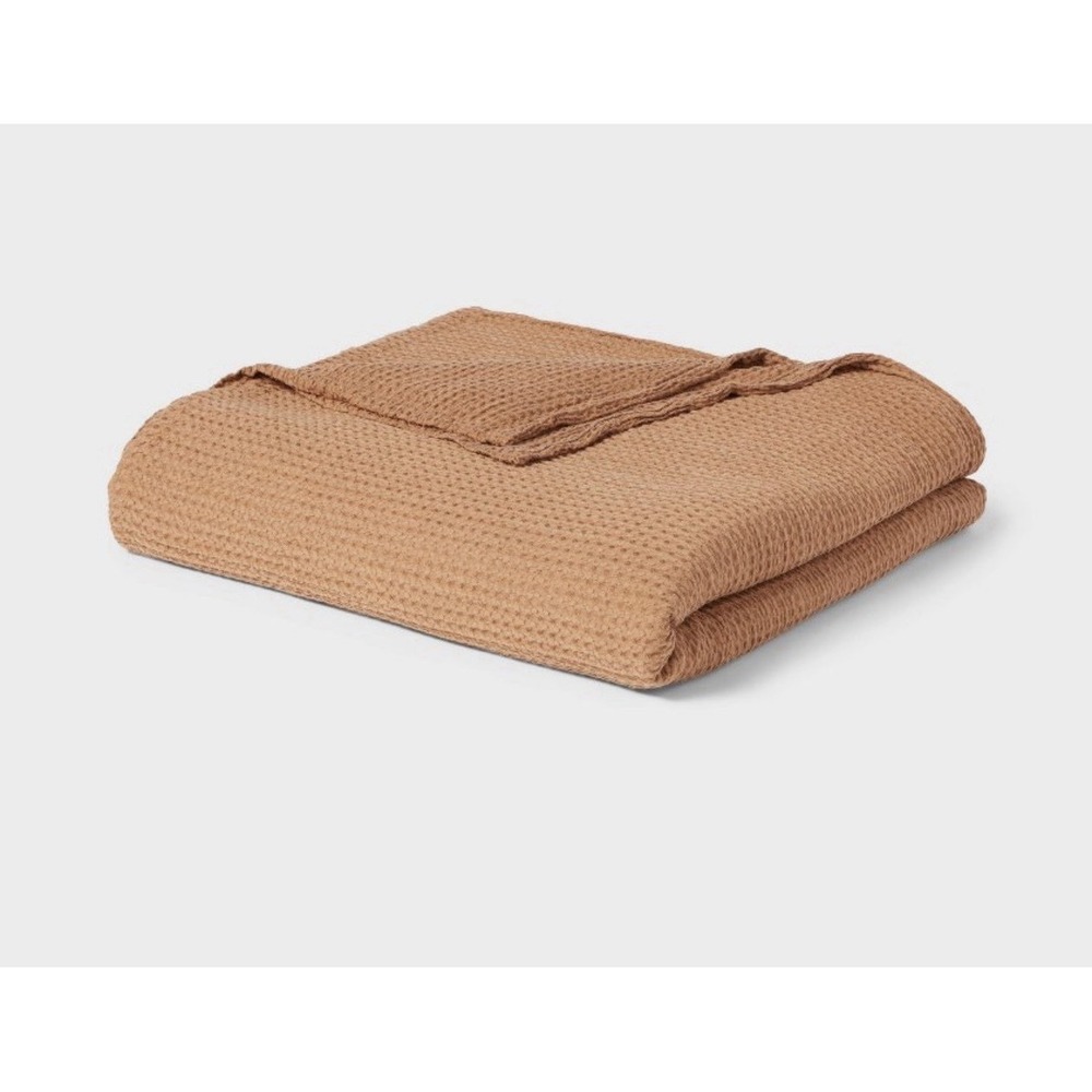 Brown Threshold Cooling‎ Waffle Blanket - Lyocell Full/Queen (92x90 Throw) NWT